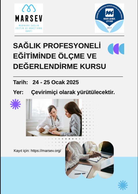 Sağlık Profesyoneli Eğitiminde Ölçme ve Değerlendirme Kursu