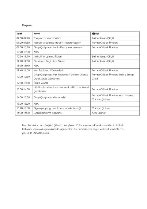 Kalitatif Araştırma Kursu