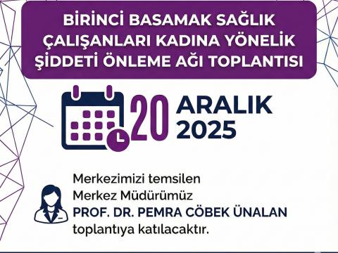 Birinci Basamak Sağlık Çalışanları Kadına Yönelik Şiddeti  Önleme Ağı Toplantısı